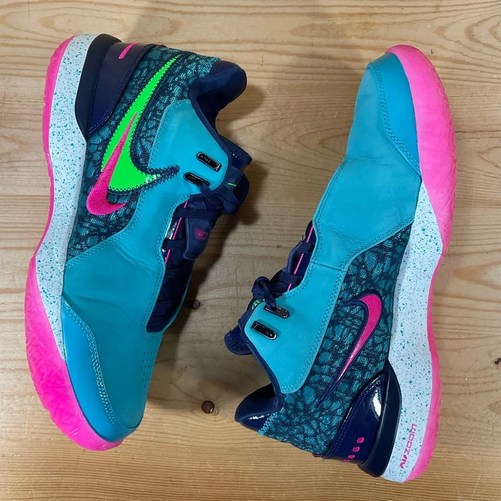 Nike LeBron NXXT Gen AMPD Basketball Shoes FJ1566-300 Men’s 10 Teal Navy Pink
